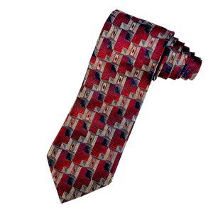Enrico Venturi Burgundy 100%‎ Silk Mens Tie 3.75"x59" Italian Designer Necktie
